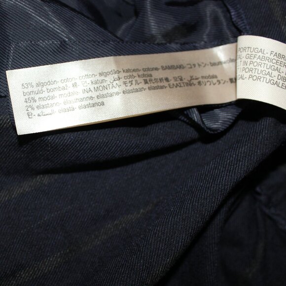 Massimo Dotti midi button striped navy belted classic skirt size 8 - Picture 7 of 8